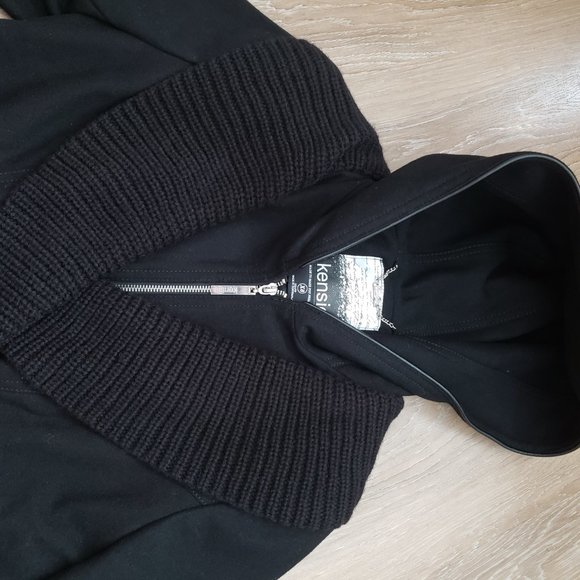 KENSIE Double Breasted Hoodie Peacoat Black Size XS - Picture 14 of 14
